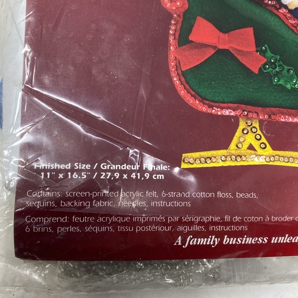 NIP Vintage Janlynn Holiday Santa #090-0050 Felt Appliqué Stocking Kit - Picture 7 of 7